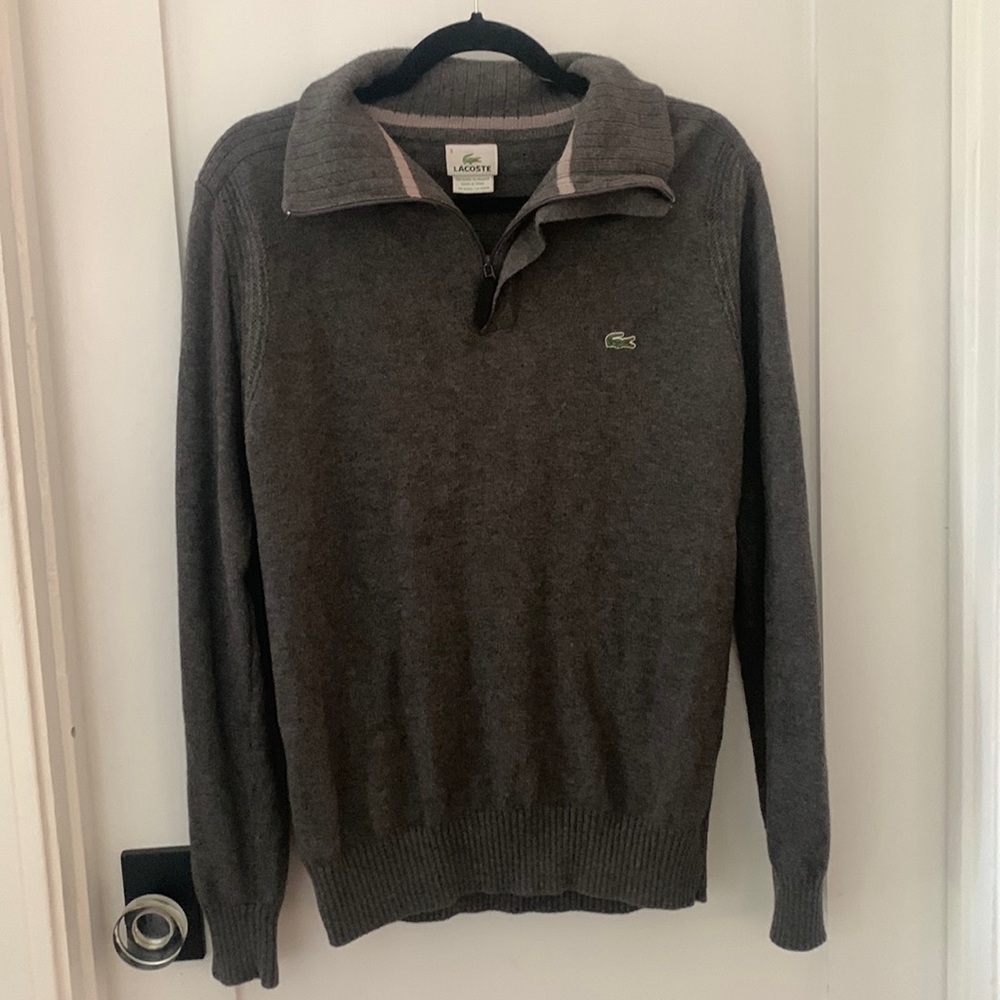 Lacoste - Quarter Zip Dark Grey Pullover